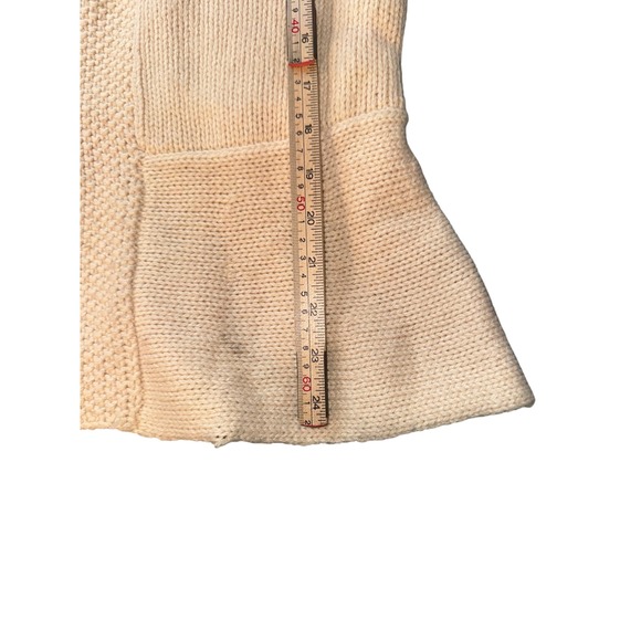 Y2K cottagecore Vertigo Paris Cream Cable Cardigan Sweater Wool Blend Size XL - Picture 6 of 8